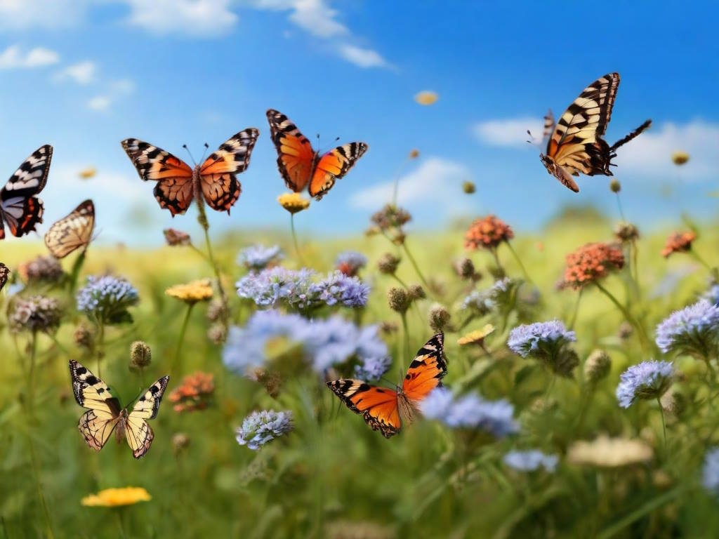 бабочки над лугом